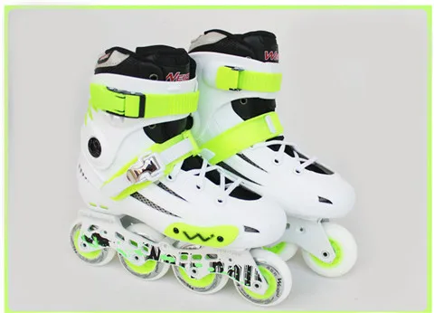 Роликовые коньки Профессиональные уличные скольжение слалом Quad Skate обувь Patines En Linea хорошие как Seba роликовые коньки для взрослых IA60 - Цвет: white