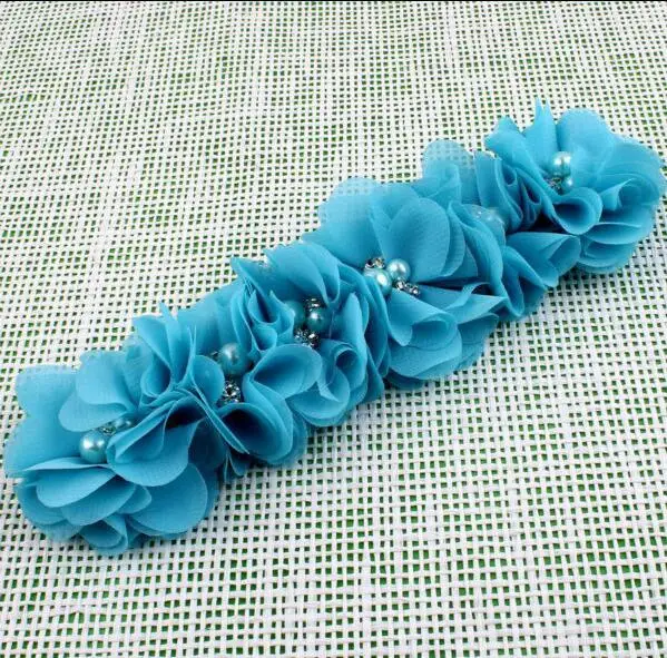 12Pc/lot Tulle Candy Flower Baby Headband Stretchy Nylon Girls Hairband Rainbow Children Headwraps Hair Accessoires |