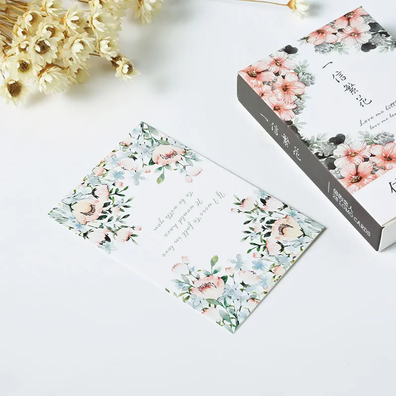 28 шт./кор. элегантные креативные маленькие открытки цветущие цветы универсальная