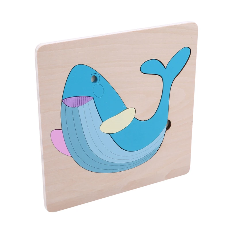 1 Набор игрушек-пазлов с забавными рисунками животных деревянные 3D пазлы для