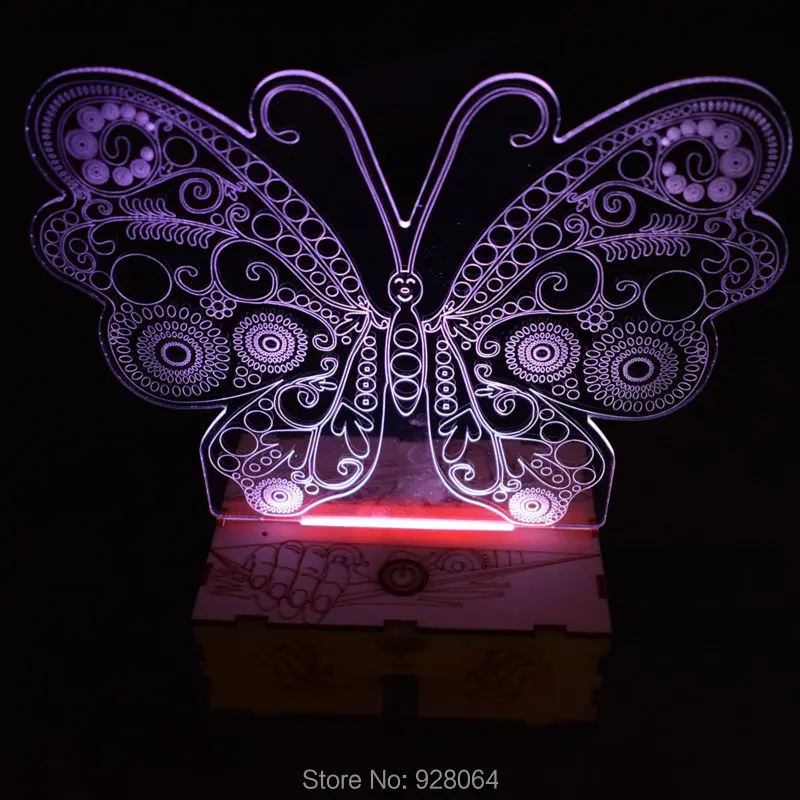 Новинка экшн фигурка со светодиодный Ной подсветкой в виде бабочки 7 цветов