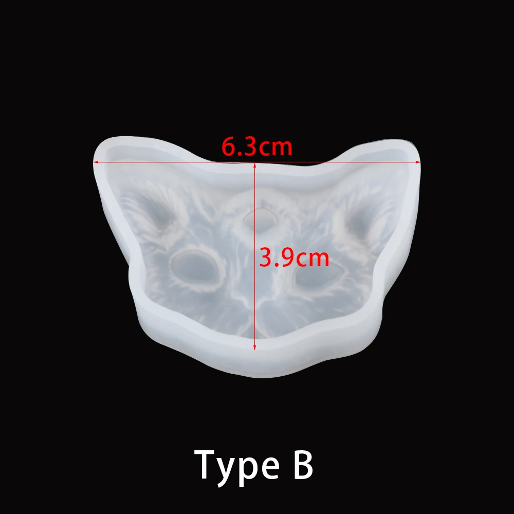 Прозрачная силиконовая форма для головы кота глаза злой кошки полимерная