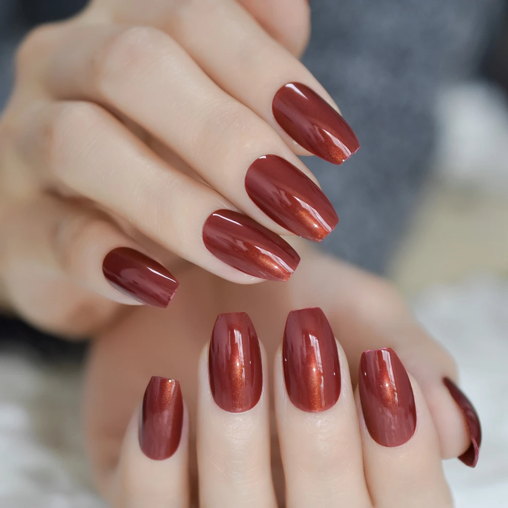 Искусственные накладные ногти LightCoral Ombre, гладкий УФ-гель, Акриловый Овальный лак для ногтей, средний цвет, накладные ногти, 24 шт - Цвет: L5119