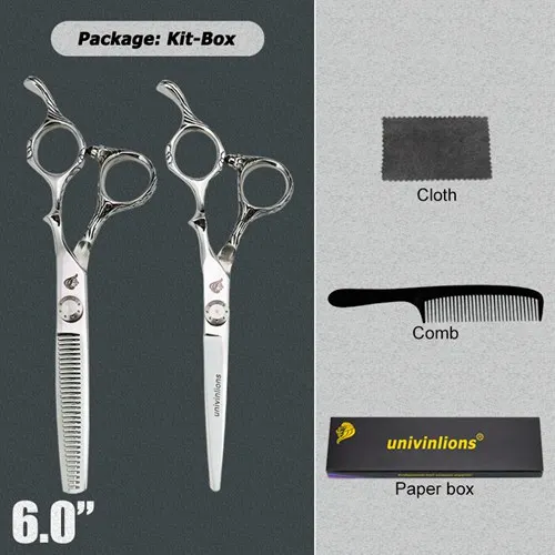6022-KIT 5,5/6," японские ножницы для волос 440C ножницы Дешевые Парикмахерские ножницы Парикмахерские филировочные ножницы Парикмахерская бритва стрижка - Цвет: 6022-KIT