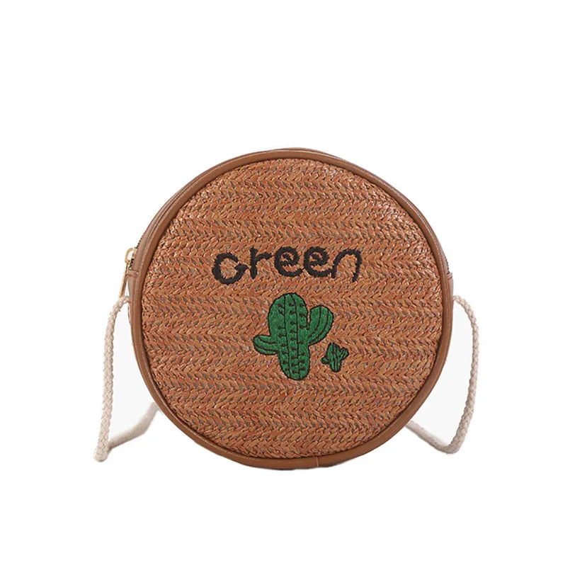 Women Straw Wild Messenger Bag Fashion Shoulder Small Round bag bags Casual S1 | Багаж и сумки