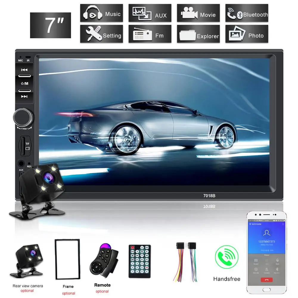 Автомагнитола 2 Din автомагнитола Coche Bluetooth Hd 7 &quotсенсорный экран 2din стерео Oto Teypleri
