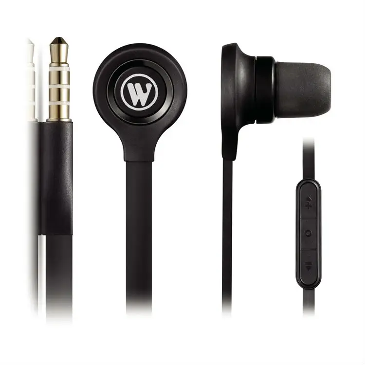 Wallytech плоский кабель вкладыши Наушники для iphone 5S 6S 6 Plus 3.5 мм С микрофоном и