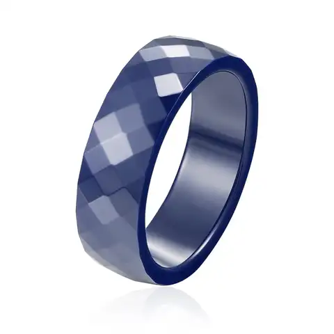 Высококачественные индивидуальные темно-синие и черные многогранные керамические кольца для мужчин и женщин, новые модные ювелирные издел...