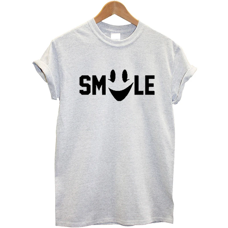 Женская футболка ONSEME с надписью Smile shape коротким рукавом | одежда