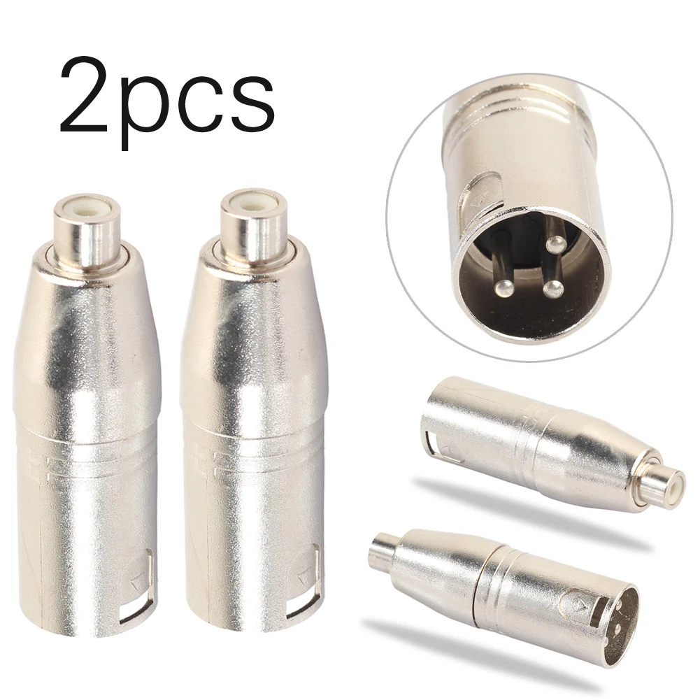 2 шт./лот металла XLR 3 контактный разъем для гнездовой RCA аудио адаптера Hi Fi