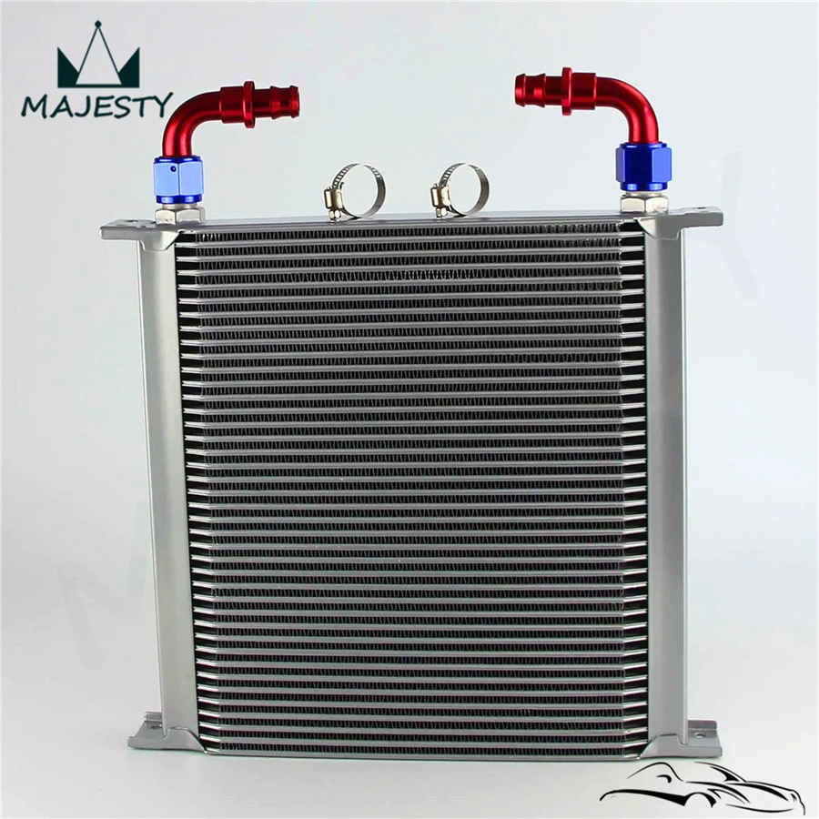 40 рядов алюминиевый радиатор масляного радиатора двигателя AN10 + 2 шт. 90 градусов