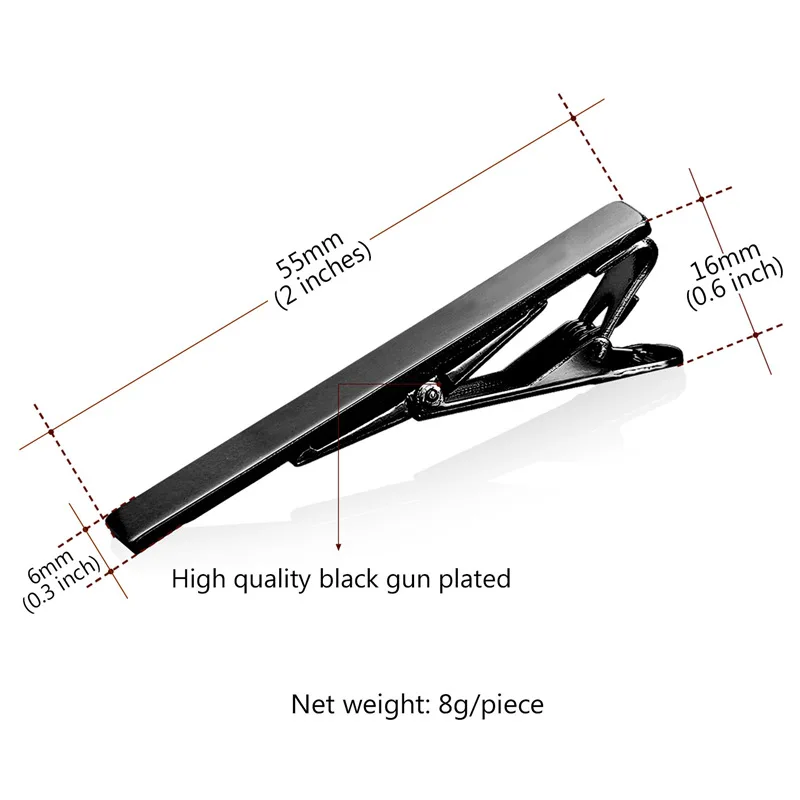 Зажим для галстука мужчин желтое золото/розовое золото/черное ружье опт мужские