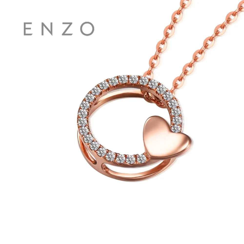 ENZO Real 18 К розовое золото (AU750) 25 шт./0.06ct Diamond для женщин цепочки и ожерелья подвески