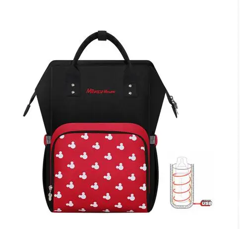 Disney Mochila Maternidade водонепроницаемые сумки-термосы для детского питания USB бутылочки для кормления дорожный Рюкзак Детские сумки для мамы сумка для хранения - Цвет: picture color