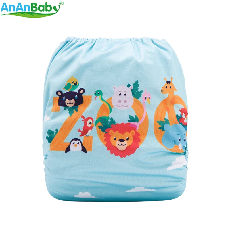 Детский тканевый подгузник Ananbaby 2018 водонепроницаемый детский моющийся