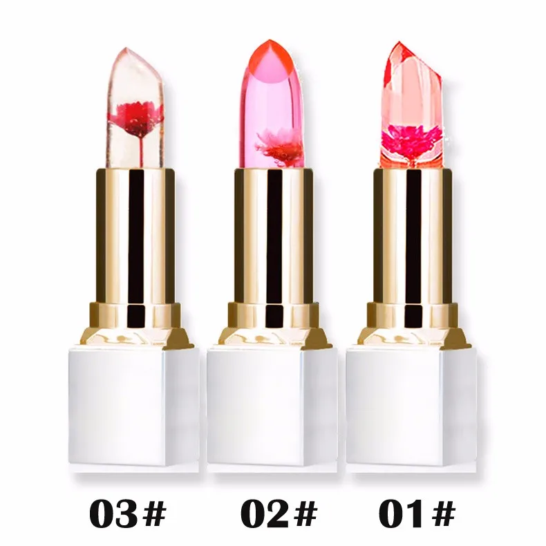 Прозрачный натуральный красный Lip stick Температура Цвет изменить длительный увлажняющий крем цветок желе помады Макияж