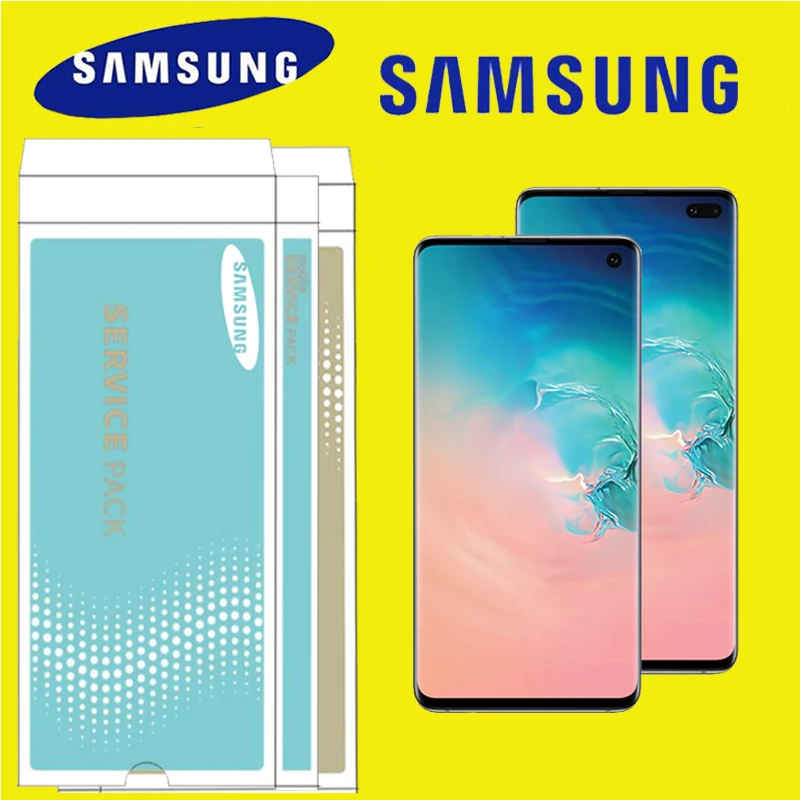 100% Оригинальный SUPER AMOLED Дисплей ЖК дисплей для SAMSUNG Galaxy S10 G9730 + плюс G9750 Сенсорный экран дигитайзер в