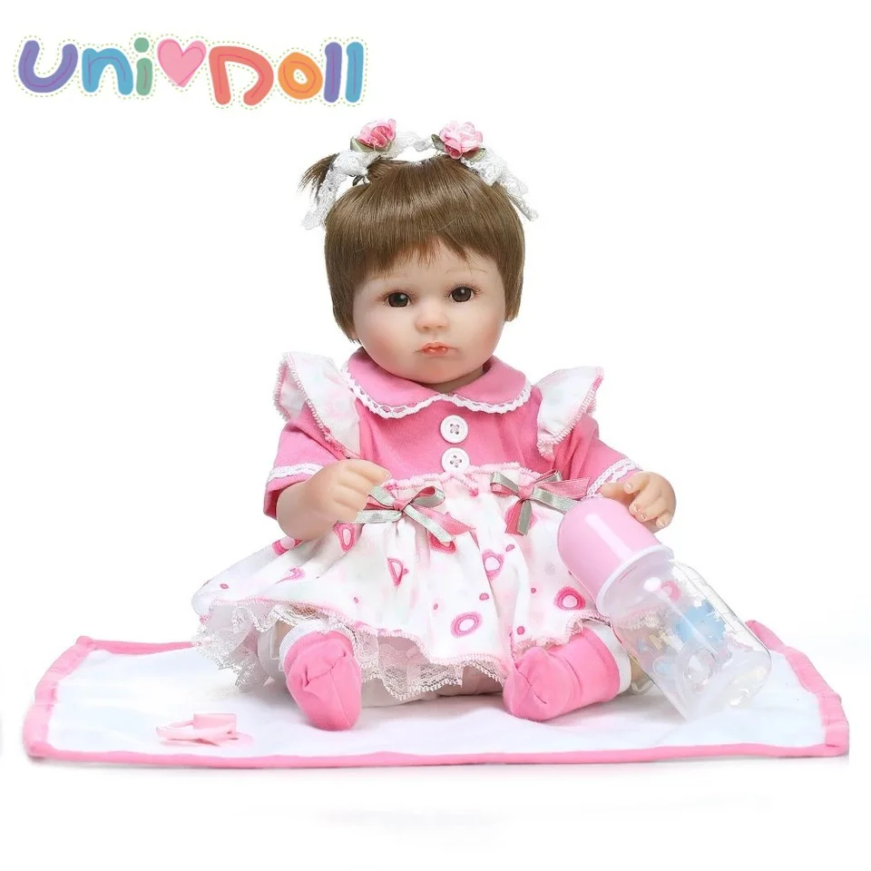 Unidoll Bebe Reborn 42 см мальчик виниловая Реалистичная кукла Пупс реалистичные вечерние