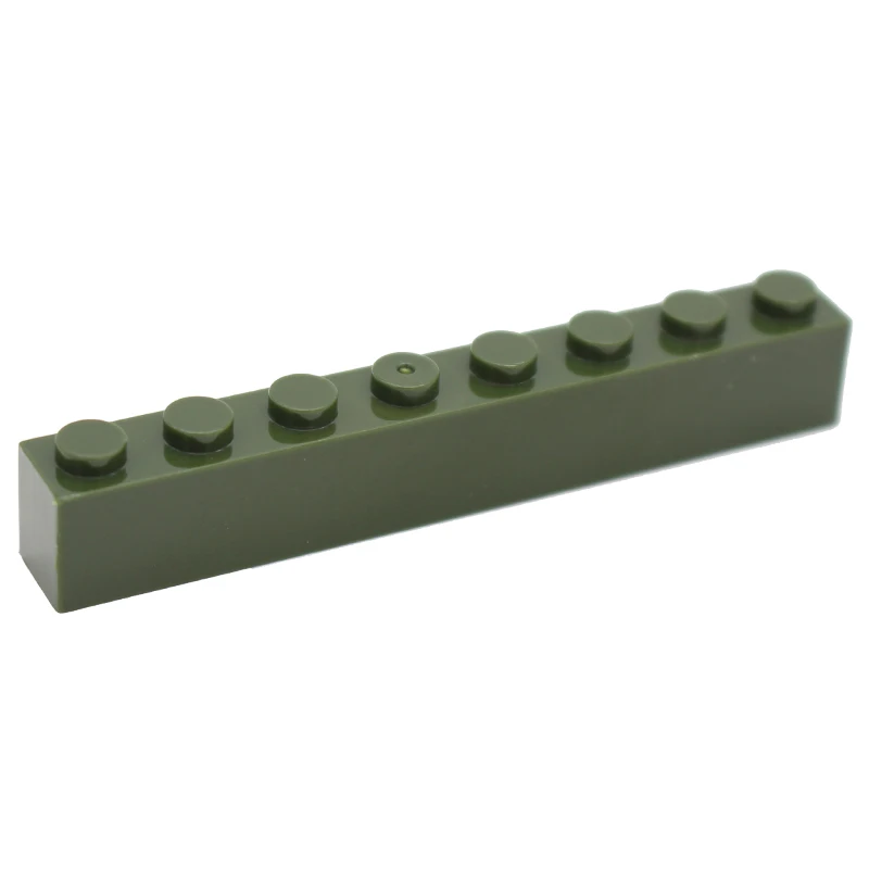 Army green Строительные блоки, кирпич 1x8(3 h) 3008 мс DIY просветить основы классические наборы совместим с собирает частицы - Цвет: Army green