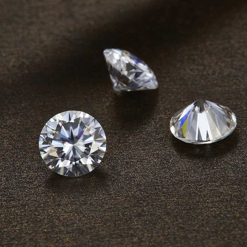 NiceGems Муассанит 7 мм 1.2ct карат F бесцветный круглый отличные Сердца и стрелы
