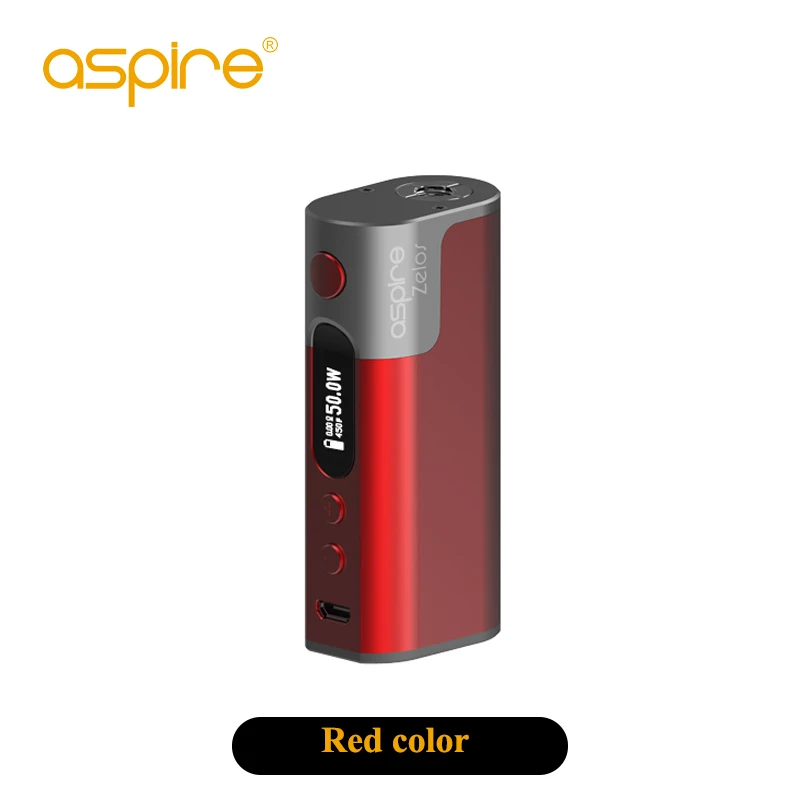 Aspire Zelos 50 Вт коробка мод TC батарея Vape мод 2000 мАч встроенный Lipo аккумулятор VV VW TC вейпер режим электронная сигарета - Цвет: red