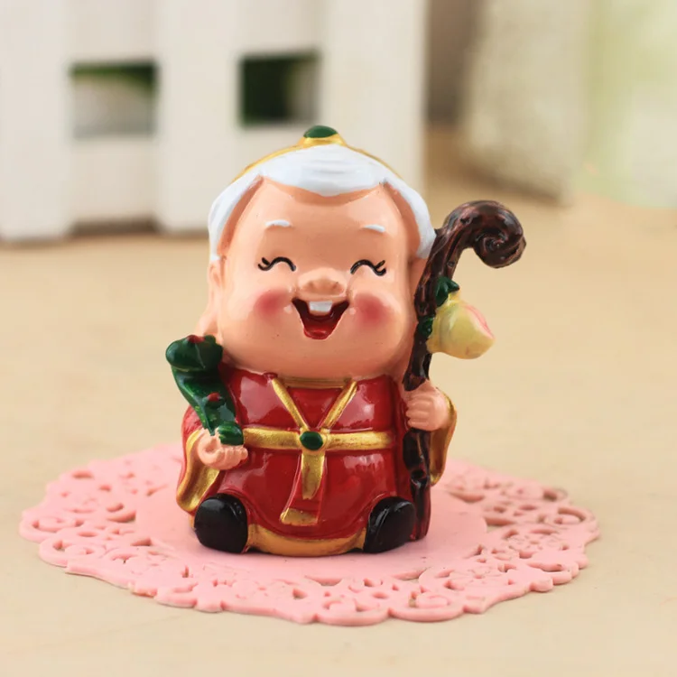 Long Life Grandma Китайский фэн-шуй Бог богатства миниатюрная мебель для сада Смола ремесло Статуэтка фея статуя украшение дома аксессуары Декор - Цвет: Long Life Grandma