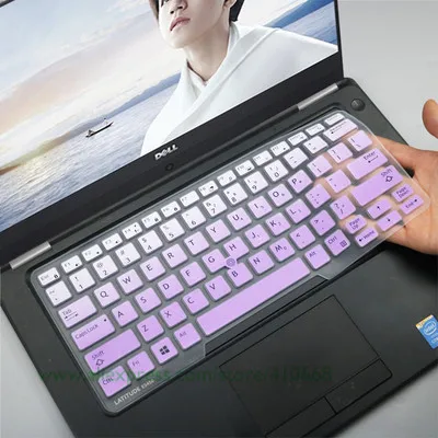 Gradual purple Для Dell Latitude E5450 E5470 7490 3340 E3340 E7450 5491 14 дюймов силиконовая клавиатура для ноутбука Обложка Защитная крышка - Цвет: Gradual purple