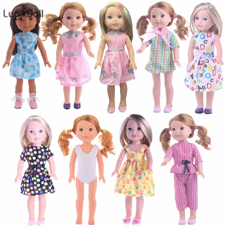 LUCKDOLL ручной работы высокое качество платье для 14," Кукла аксессуары девочек игрушки, поколение, подарок на день рождения