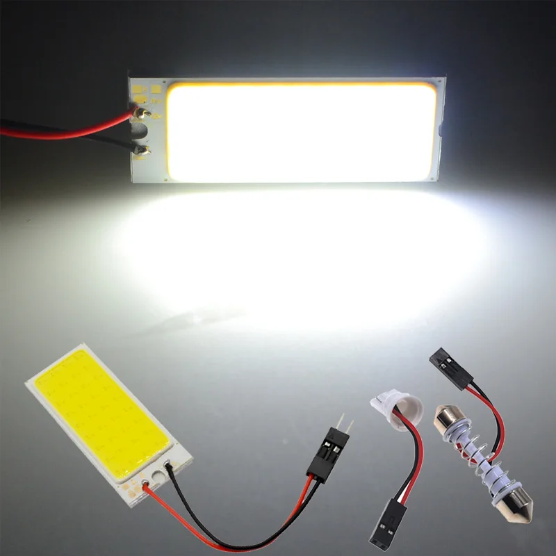 White Акция T10 36 SMD COB белый/красный/желтый/синий светодиодный панель Супер авто интерьер чтения карта лампа светильник купольная гирлянда DC 12V - Испускаемый цвет: White