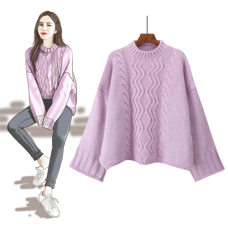 Осень Зима пуловер свитер женский для женщин Свободные спереди и короткие сзади
