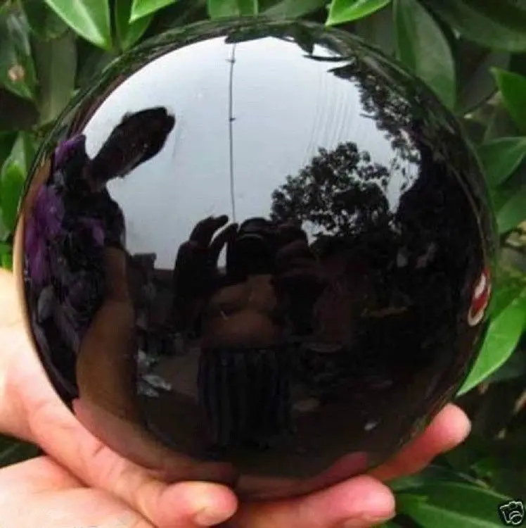 

Crystal ball diameter 70MM+stand- Natural Black Obsidian Sphere Large Crystal Ball Healing Stone