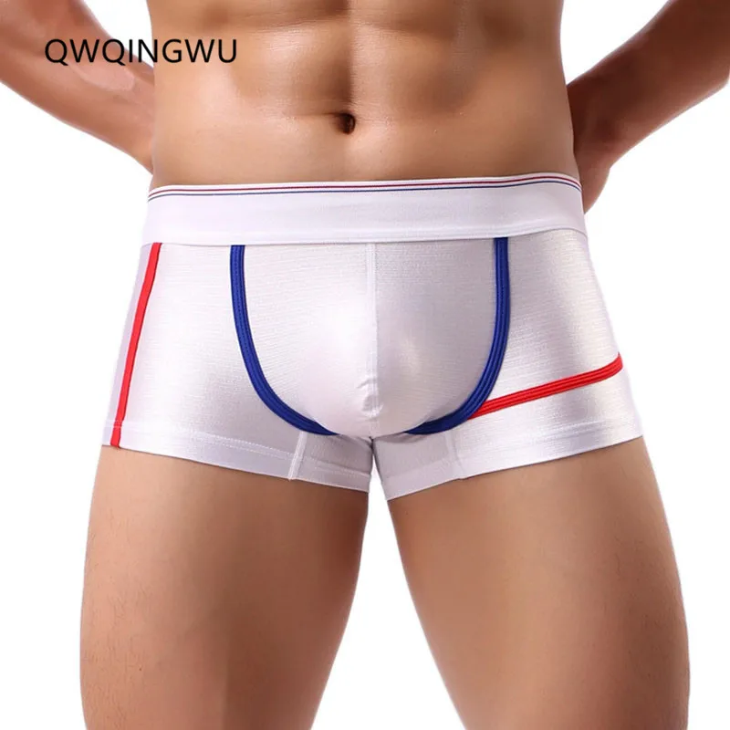 Брендовое Мужское нижнее белье яркое Шелковистое Cueca боксеры короткие Calzoncillos Hombre