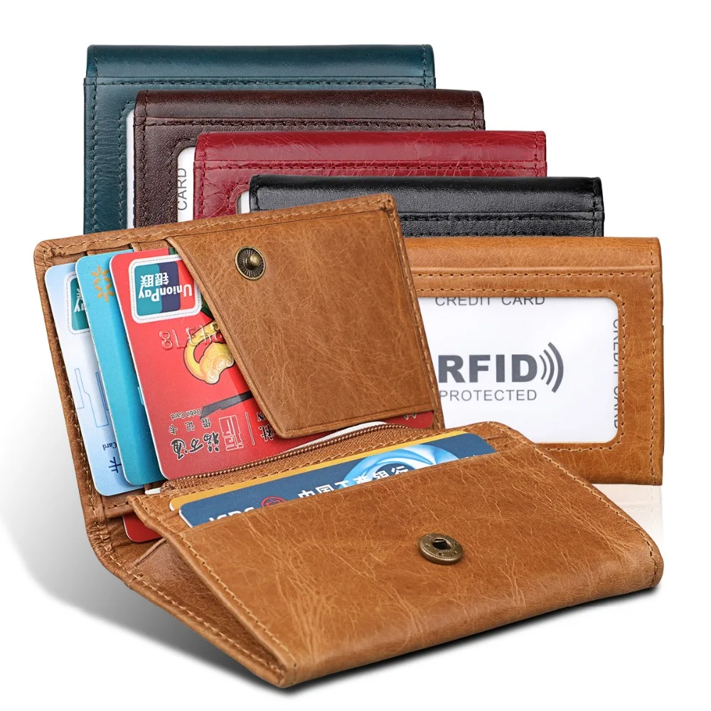 

Women Genuine leather wallets Small purses Coin Purse Card Holder Short simple mini Wallet multi-function Lady Purses