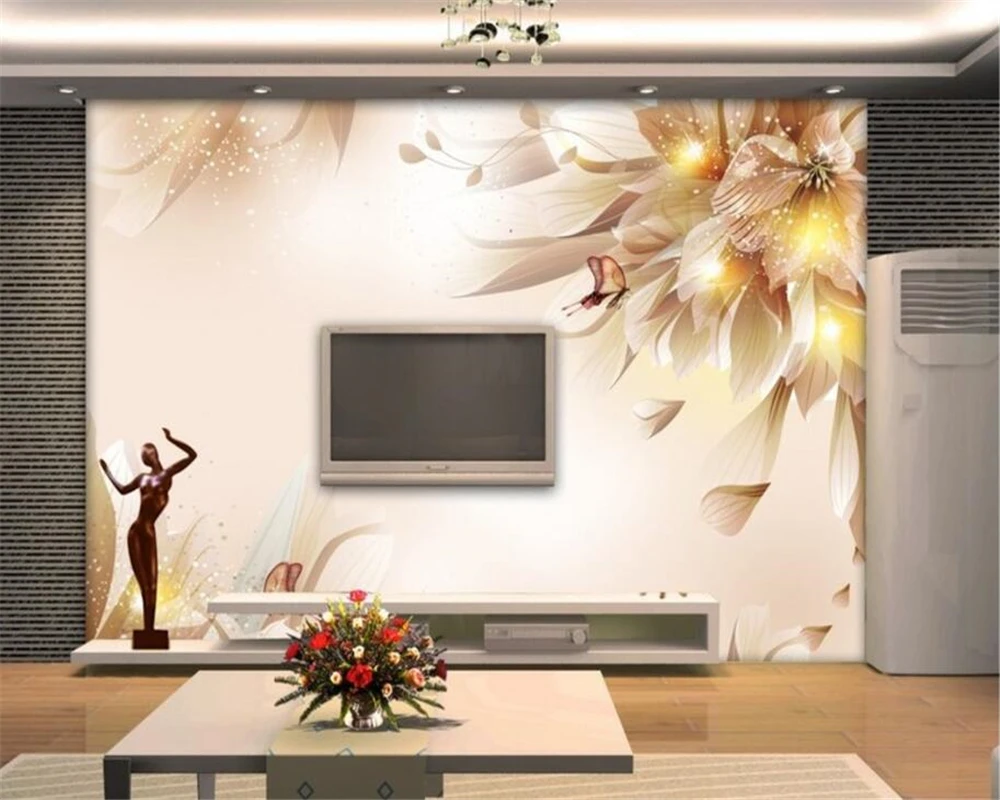 Обои для гостиной спальни современный простой сон цветок ТВ фон 3D обои papel de