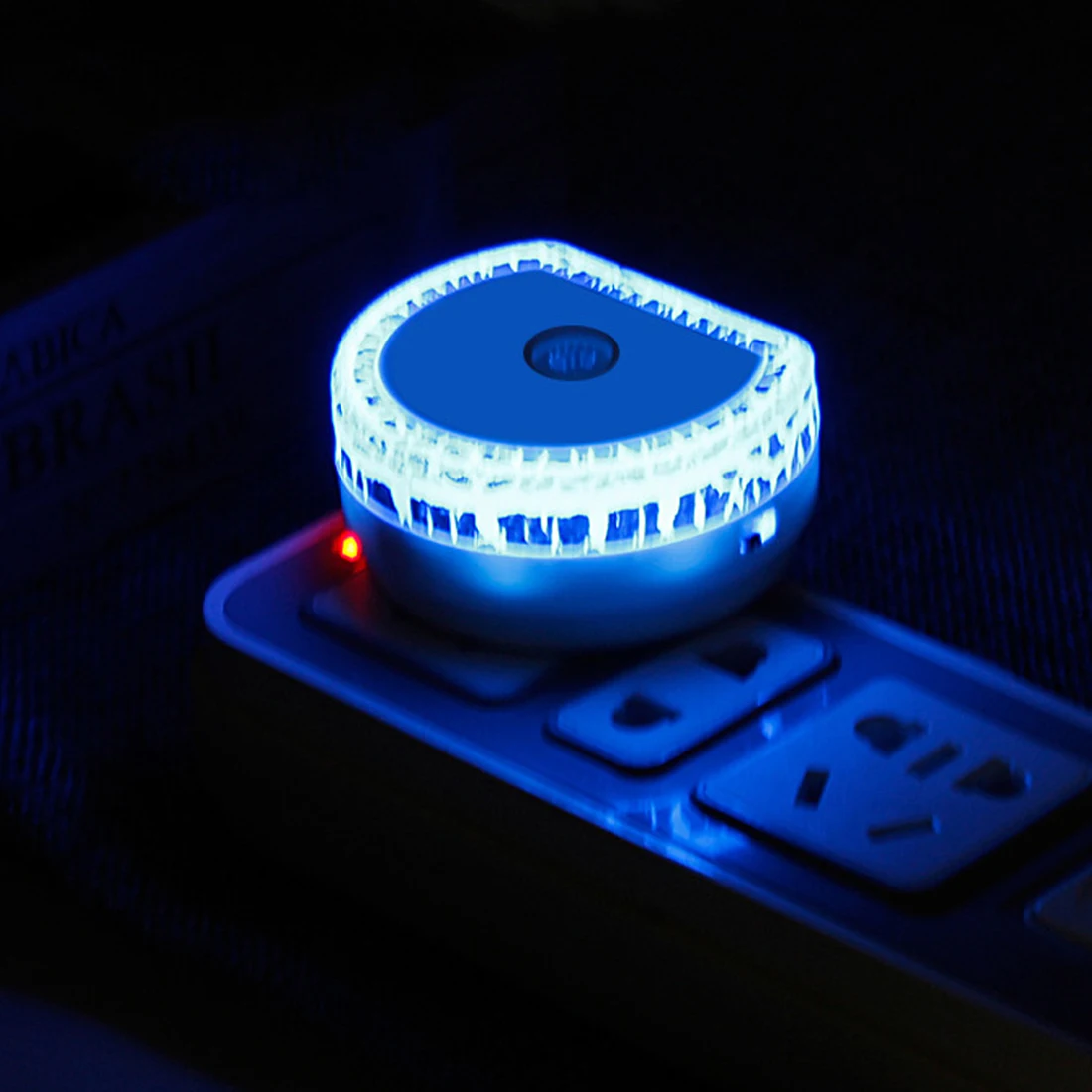 Blue Настенный светильник с двойным usb-разъемом с датчиком от сумерек до рассвета, светодиодный светильник для ночного видения, штепсельная вилка стандарта ЕС/США - Испускаемый цвет: Blue
