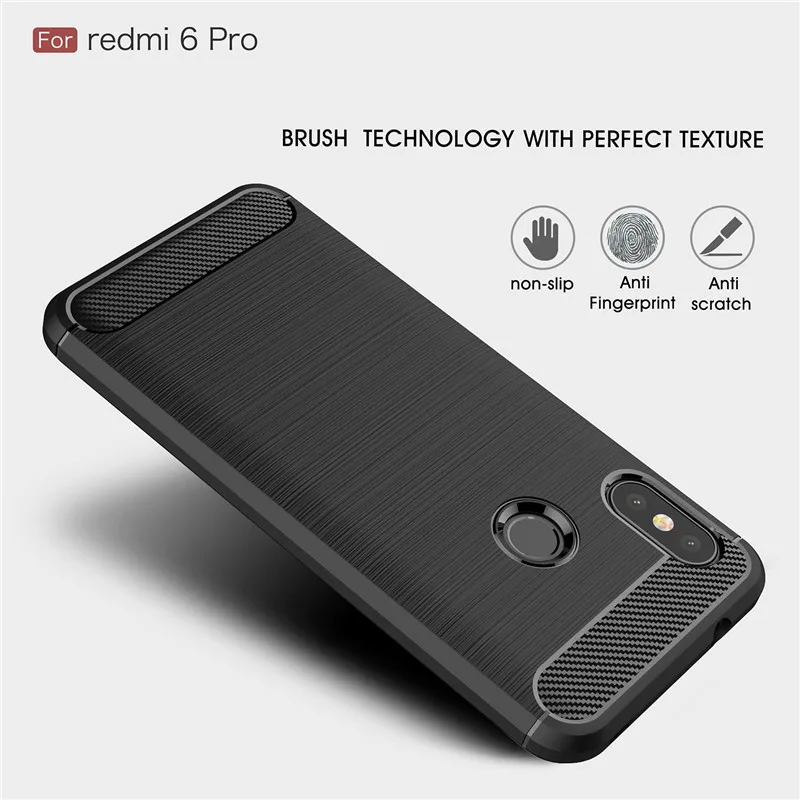 Противоударный чехол для телефона Xiaomi Redmi 6 6A Pro чехлы телефонов из углеродного