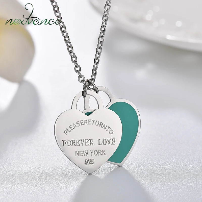 Nextvance, модное ожерелье с буквами, подвеска в виде сердца, ожерелье Forever Love, ювелирные изделия из нержавеющей стали для женщин