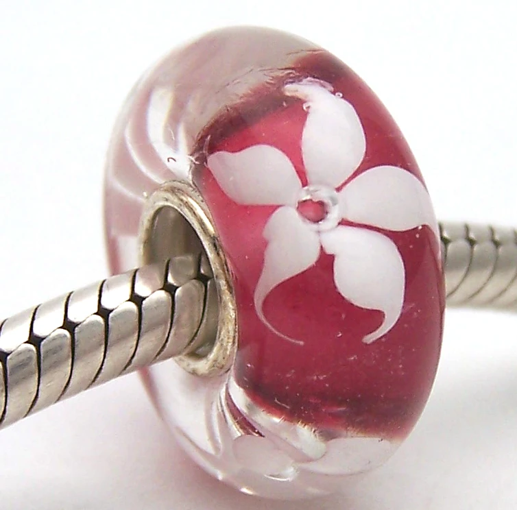 

PJG807 100% S925 Sterling Silver Beads Murano Glass beads Fit European Charms Bracelet charms diy jewelry Lampwork GlassBeads