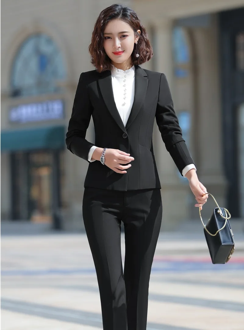 Деловые костюмы с брюками и куртками пальто для женщин профессиональная офисная