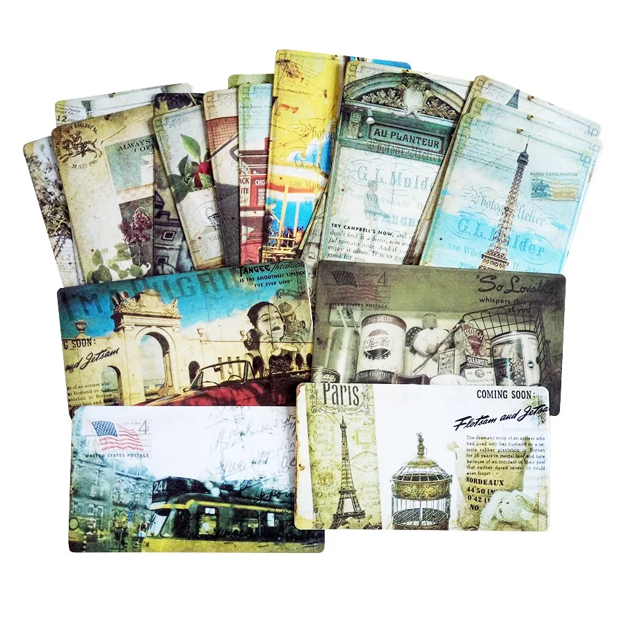 

20 Pcs/pack Vintage Paris Business Card Set Memory Postcards Mailed Greeting Card Office&School Supplie