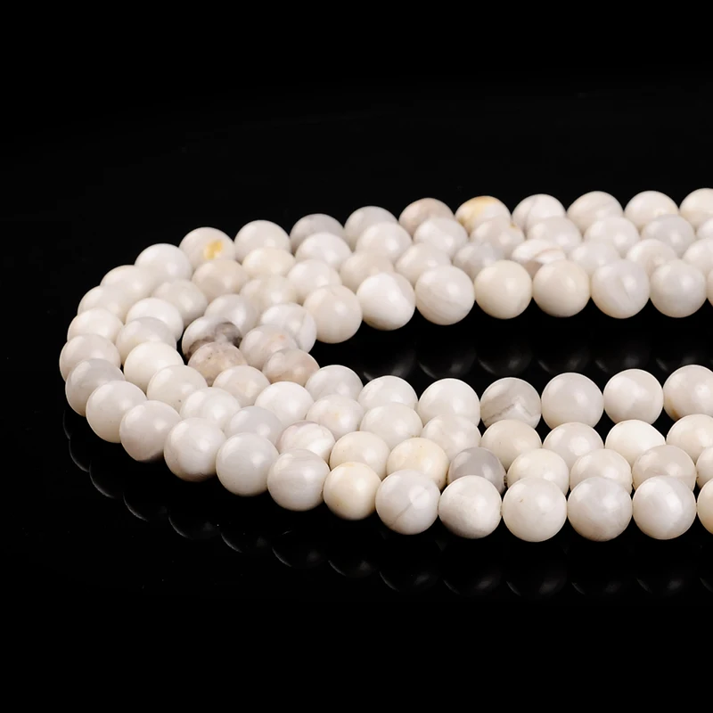 Высокое качество натуральный камень белый Crazy Agates Оникс Круглые бусины 4/6/8/10/12 мм