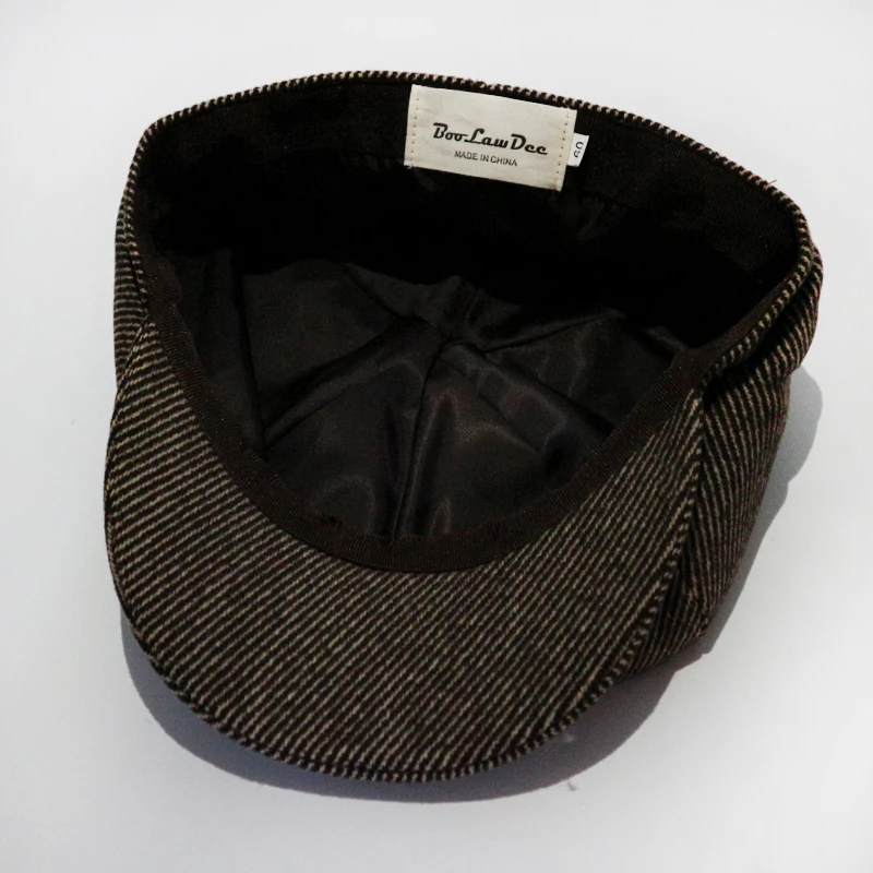 Boolawdee 56/58/60 см шестиугольник newsboy cap художник шляпу модные коричневые полоски обувь для мужчин и женщин для отдыха носить аксессуары M619