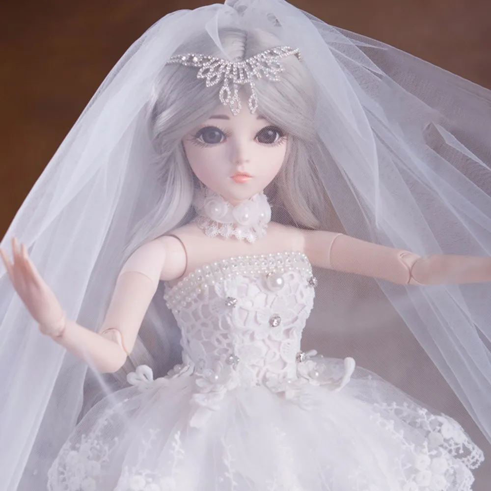 

Hot 60cm BJD Dolls Toys for Girls With Outfit Shoes Wigs Makeup 100% Handmade Beauty Toys Silicone Fantasy Reborn Baby Doll