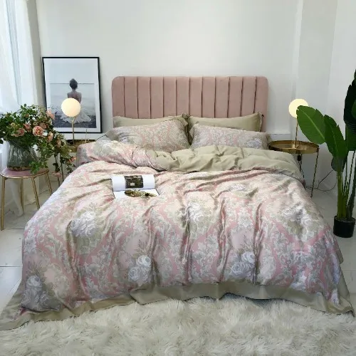 bedding set 4 Летний тенсель шелк Boho Роскошные наборы постельных принадлежностей queen King Размеры пододеяльник простыня установлены ropa де Кама jogo де Кама - Цвет: bedding set 4
