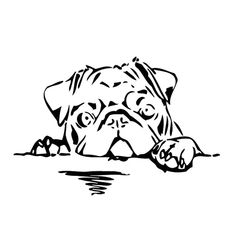 

15CM*10CM Pug Dog Decal Vinyl Car Sticker Animal Bread Cute Puppy Motorcycle SUVs Bumper Vinyl Decals