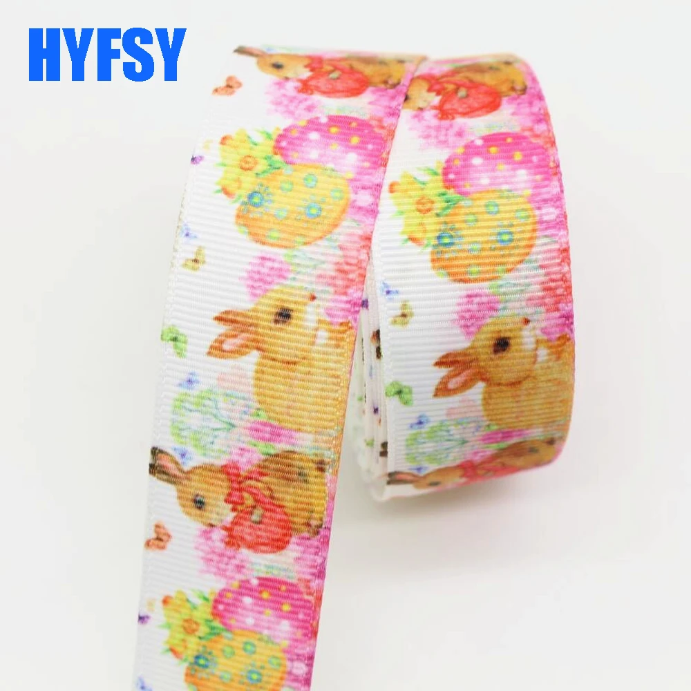 Продукт 22 25 мм пасхальное яйцо кролик мультфильм лента 10 ярдов DIY ручной работы Материал Подарочная упаковка бант одежда материал корсаж