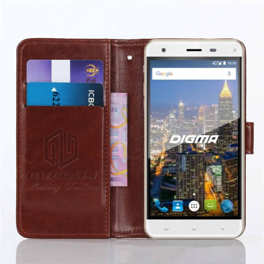 Винтажный чехол-бумажник GUCOON для Digma CITI ATL 4G 5,0 дюймов PU кожаный чехол с откидной крышкой Магнитный Модный чехол с подставкой
