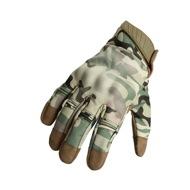 Camouflage Открытый камуфляж тактические перчатки армии водонепроницаемый Пейнтбол Стрельба Военные перчатки для страйкбола противоскользящие полный палец сенсорный - Цвет: Camouflage