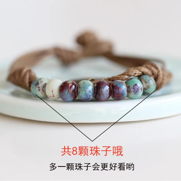 Hand-woven Fashion Bracelet &amp Bangles Ceramic Beads and Bronze Alloy Zodiac Constellation Charms Jewelry for Couple Lover Gift |
