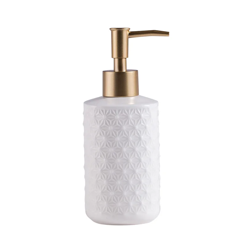 

Embossed bathroom accessories set ceramic wash kit Simple white cup soap dispenser hand Sanitizer bottle soap dish mx6171625